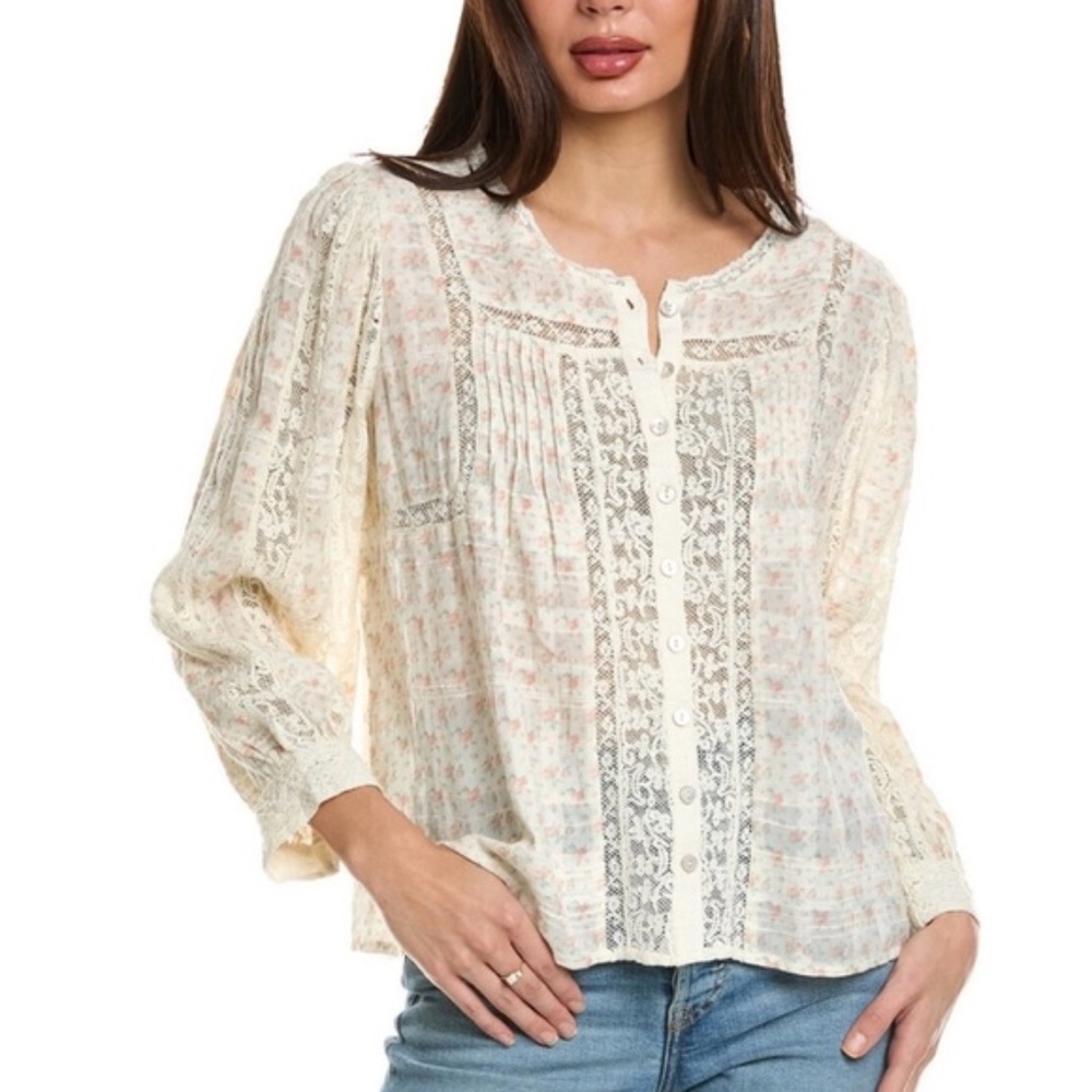 LoveShackFancy Sedna Blouse | Women’s Romantic Long Sleeve Top